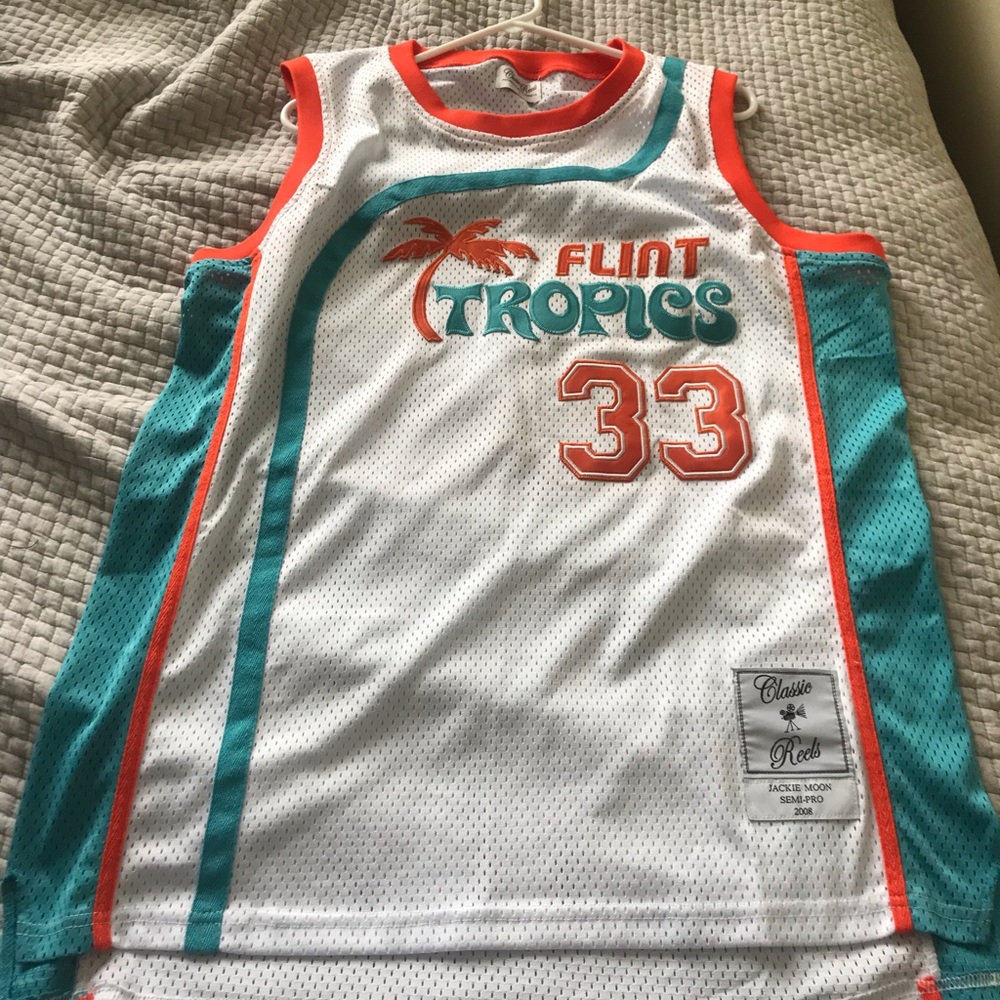 Flint Tropics Jackie Moon Jersey Size L - Will Ferrel’s Character in “Semi-Pro”